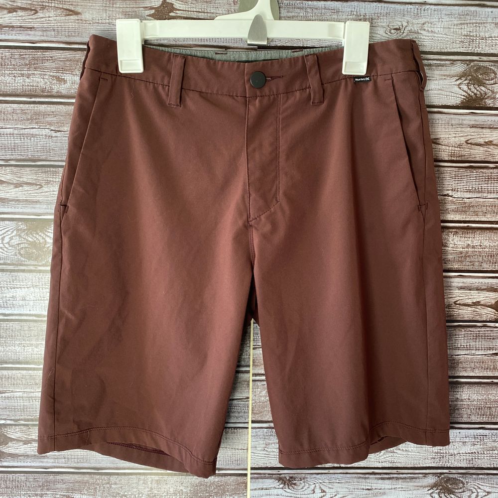 Hurley Men's Phantom Shorts Size‎ 30 Burgundy Pockets Logo